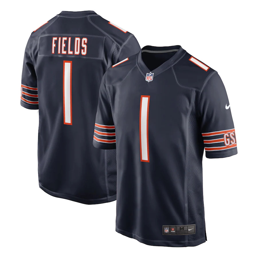 Men Chicago Bears Justin Fields Nike Navy 2021 NFL Draft First Round Pick Limited Jersey